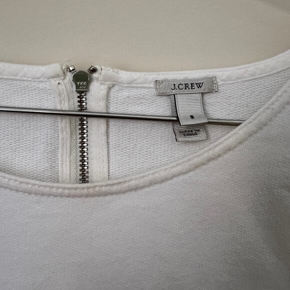 J. Crew Color Block Gray Cream White Back Zip Terry Cloth Sweater Size S - Picture 4 of 12